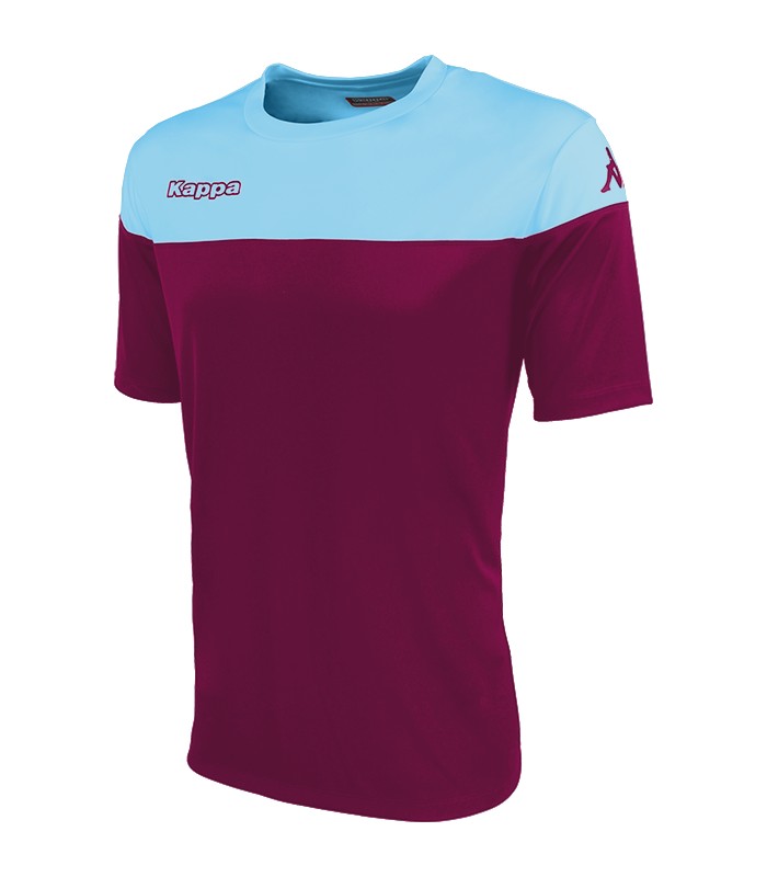 red and light blue jersey
