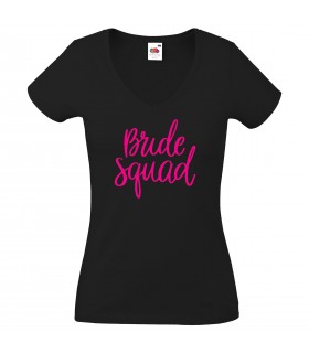 T-Shirt Vrouw V-Hals Bride Squad