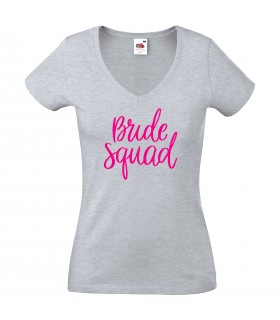 T-Shirt Ladies V-Neck Bride Squad