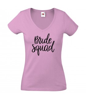 T-Shirt Vrouw V-Hals Bride Squad