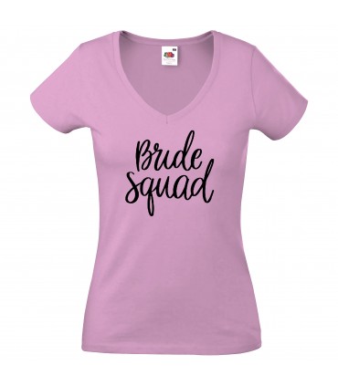 T-Shirt Vrouw V-Hals Bride Squad
