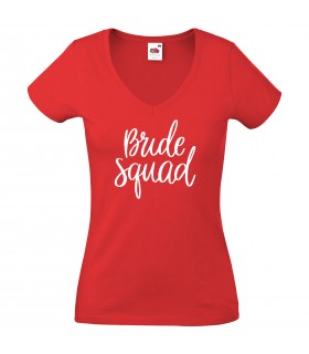 T-Shirt Ladies V-Neck Bride Squad