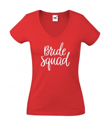 T-Shirt Vrouw V-Hals Bride Squad
