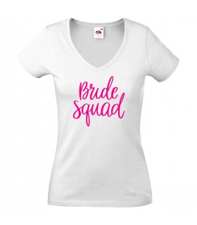 T-Shirt Femme Col-V Bride Squad