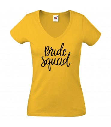 T-Shirt Vrouw V-Hals Bride Squad