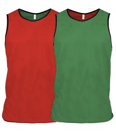 Multi-Sports Reversible Bibs Adult - Red - Green