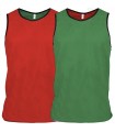 Chasuble Multi-Sports Reversible Adulte - Rouge - Vert