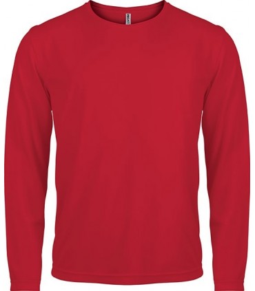Men's long-sleeved sports T-shirt - Red