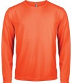 Men's long-sleeved sports T-shirt - Fluo Orange