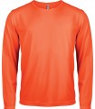 Men's long-sleeved sports T-shirt - Fluo Orange