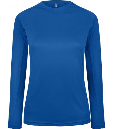 T-Shirt Sport Dame Manches Longues - Bleu Royal