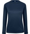 T-Shirt Sport Dame Manches Longues - Bleu Marine