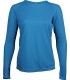 T-Shirt Sport Dame Manches Longues - Bleu Aqua