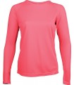T-Shirt Sport Dame Manches Longues - Rose Fluo