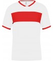 Maillot manches courtes Adulte - Blanc Rouge