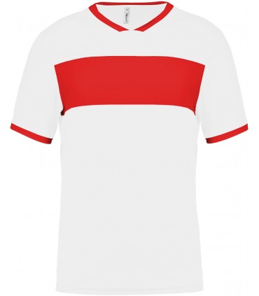 Maillot manches courtes Enfant - Blanc Rouge