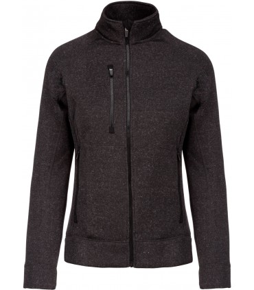 Veste zippée chinée femme gris foncé