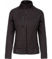 Veste zippée chinée femme gris foncé
