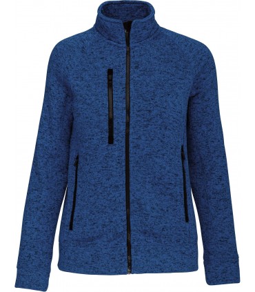 Veste zippée chinée femme bleu royal