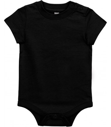 Babies' short-sleeved bodysuit black