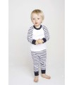 Striped pyjamas navy - wit