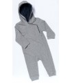 Babies' hooded romper grey