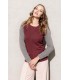 Ladies' organic crew neck raglan sleeve sweatshirt wine grey