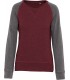 Ladies' organic crew neck raglan sleeve sweatshirt wine grey