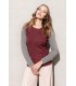 Damessweater BIO ronde hals raglanmouwen navy-grijs