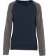 Ladies' organic crew neck raglan sleeve sweatshirt navy-grey