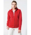 Ladies’ organic full zip hooded sweatshirt red