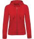 Damessweater met rits en capuchon BIO rood
