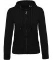 Ladies’ organic full zip hooded sweatshirt black