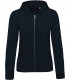 Ladies’ organic full zip hooded sweatshirt navy