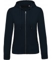 Damessweater met rits en capuchon BIO navy