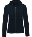 Ladies’ organic full zip hooded sweatshirt navy