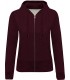 Sweat-shirt Bio zippé capuche femme bordeaux chiné