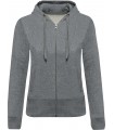 Ladies’ organic full zip hooded sweatshirt grey heather