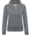 Sweat-shirt Bio zippé capuche femme gris chiné