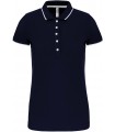 Damespolo korte mouwen navy - wit