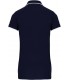Ladies' short-sleeved piqué knit polo navy - white