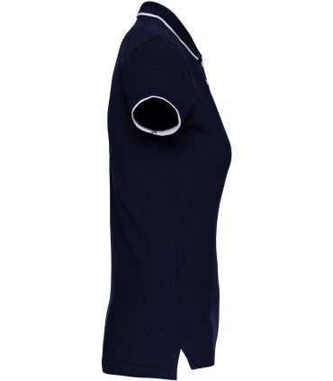 Damespolo korte mouwen navy - wit