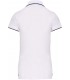 Ladies' short-sleeved piqué knit polo white - navy