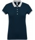 Ladies’ two-tone piqué polo shirt navy - grey