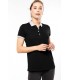Polo piqué bicolore femme blanc - gris