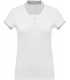 Polo piqué bicolore femme blanc - gris