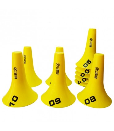 10 cones numérotés de 1 à 10