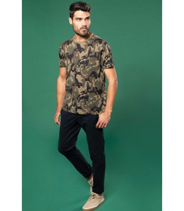 Men's short-sleeved camo t-shirt - olive