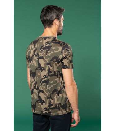 T-shirt camo manches courtes homme - olive