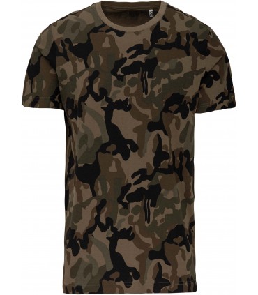 T-shirt camo korte mouwen - olijf